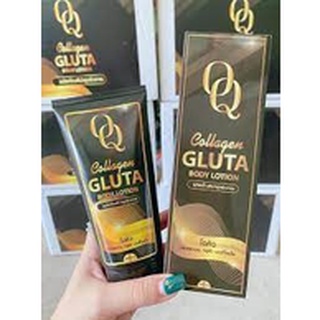 กันแดดครีมทาผิวขาว​กลูต้าสด​ โอคิว คอลลาเจน กลูต้า บอดี้โลชั่น OQ Collagen​ Gluta​ Body​ Lotion​ 200 มล. กล่องดำ 08378