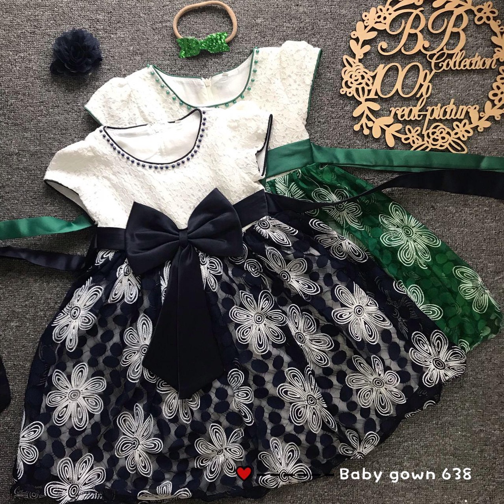 LITTLE BEAR KIDS GOWN 638-OT*4 (W HEADBAND) 1817