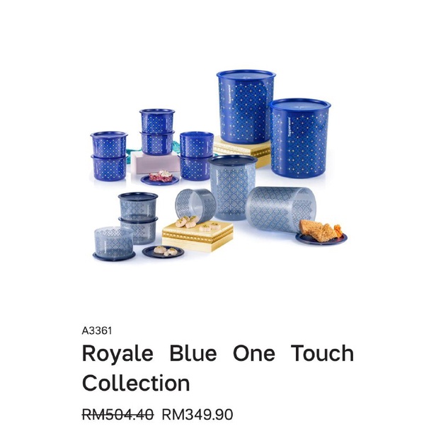 TUPPERWARE ทัปเปอร์แวร์ Royale Blue One Touch Collection