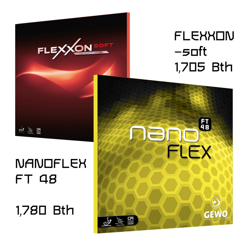 Pingpongsport แพ็คคู่ราคาพิเศษ GEWO Nanoflex FT48 คู่กับ GEWO Flexxon soft