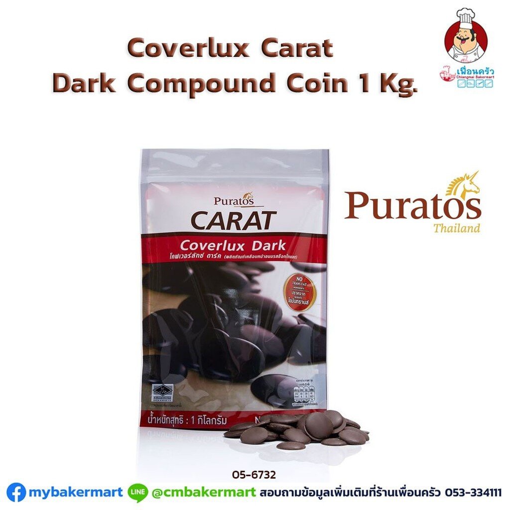 Puratos Carat Coverlux : Dark Compound Coin 1 Kg. (05-6732)