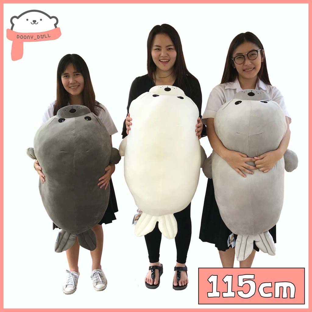 ตุ๊กตาแมวน้ำอุ๋งๆ 115cm (วิธีวัดดูในวีดีโอจ้า)