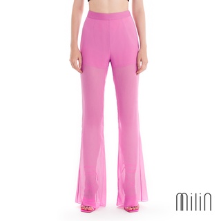 [MILIN] Ryes Pants High waisted flared leg  sheer pants กางเกงผ้าโปร่งทรงเอวสูง ปลายขาบาน