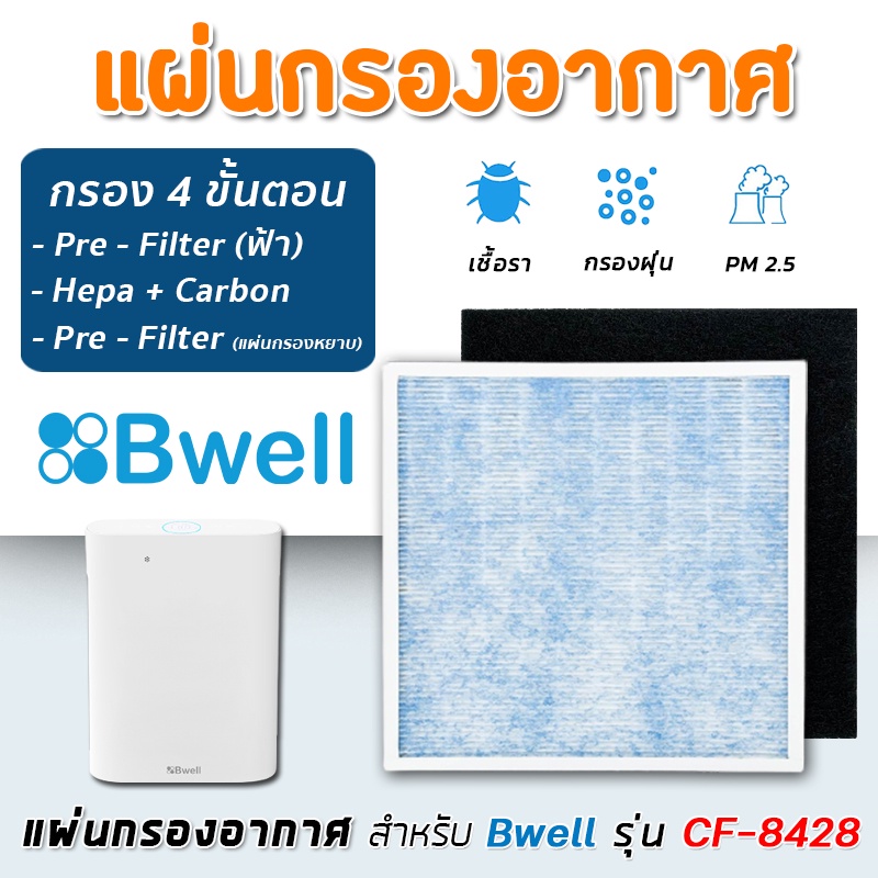 แผ่นกรองเครื่องฟอกอากาศ Bwell รุ่น CF-8428 ( กรอง 4 ขั้นตอน )