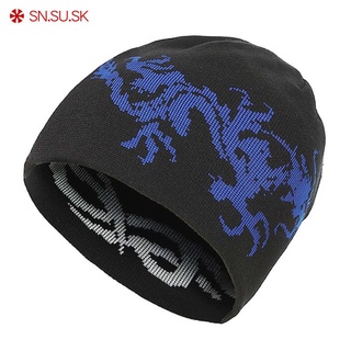 Sn.su.sk หมวกบีนนี่ถักนิตติ้ง สองด้าน ฤดูหนาว สําหรับผู้ชาย ผู้หญิง Gorros Skullies Mujer Invierno