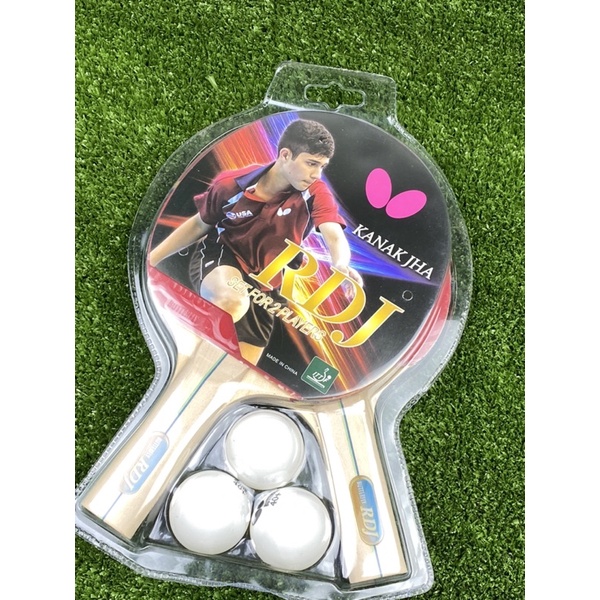 (ของแท้ 100%) Butterfly ไม้ปิงปอง รุ่น RDJ SET FOR 2 PLAYERS แพ็คคู่ แถมลูกปิงปอง Butterfly