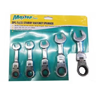 MAXTOP ประแจเกียร์ ปลายด้านปากเปิด ชุดละ 5 ชิ้น ขนาด 10, 12, 13, 17, 19 มิลลิเมตร