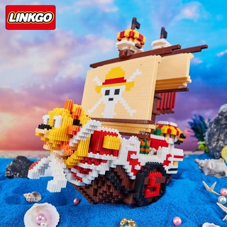 mega toys ตัวต่อนาโนแบบเฟืองไซส์ Jumbo - Linkgo 68385 One Piece Thousand Sunny 3168pcs (แบบเฟือง)