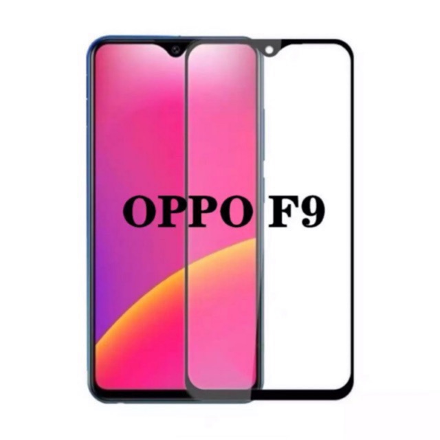 Oppo F9 ฟิล์มกระจกนิรภัย Oppo F9 ฟิล์มเต็มจอ ขอบดำ ฟิล์มกันรอย ฟิล์มกันแตก คุณภาพสูง ติดง่าย ฟิล์มOp