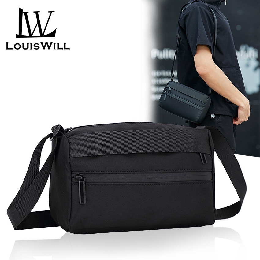 Louiswill กระเป๋าสะพายไหล่ กระเป๋าเอกสาร ผ้าออกซ์ฟอร์ด กันน้ํา ขนาดเล็ก แฟชั่นสําหรับผู้ชาย