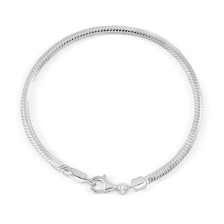 MachuSilver สร้อยข้อมือเงินแท้ 925 Sterling Silver 3mm Snake Chain for Charm ยาว 7.5" พร้อมถุงกำมะหยี่