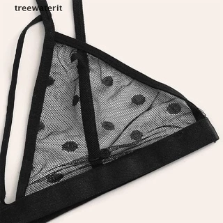 Treewaterit ชุดชั้นในสตรี โป๊เลอร์ ลูกไม้ เซ็กซี่ ชุดชั้นในใส + ชุดชั้นในทอง