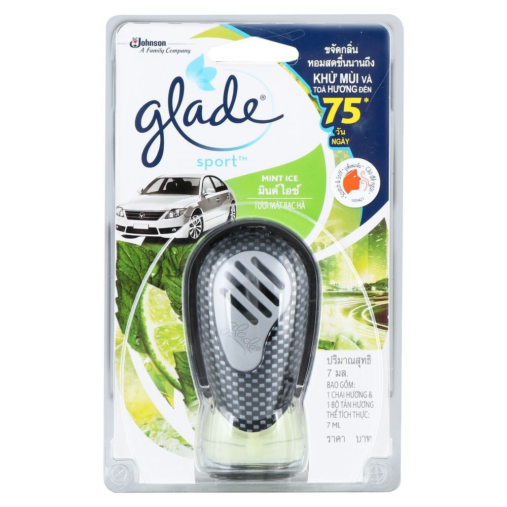 น้ำหอมปรับอากาศรถ GLADE สปอร์ต มินต์ไอซ์ 7 มล. CAR AIR FRESHENER GLADE