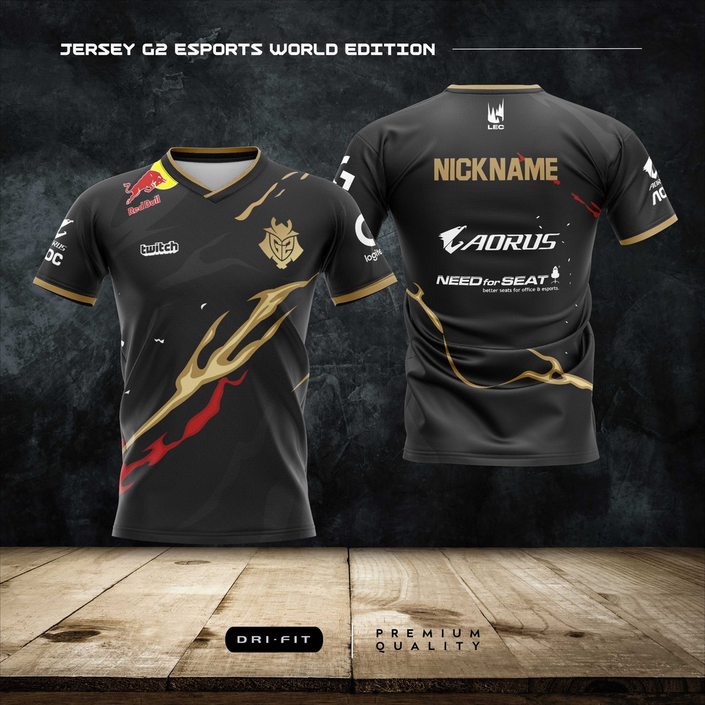 G2 ESPORTS WORLD EDITION เสื้อแข่งสําหรับเล่นเกม