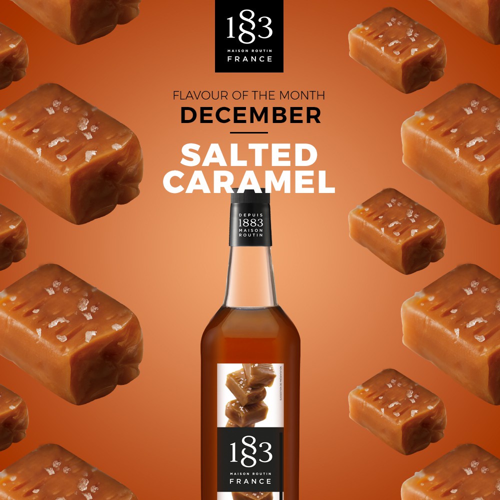 [3 ขวดลด 100 บาทคละรสชาติได้] 1883 SALTED CARAMEL SYRUP 1000 ml.(1883 น้ำเชื่อมกลิ่นซอลท์ คาราเมล 10