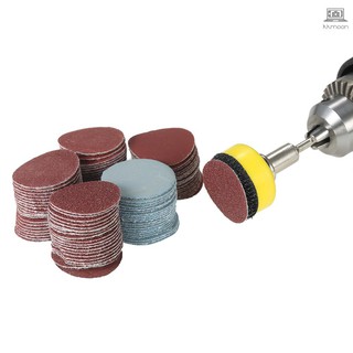 100PCS 25mm 1" Sander Disc Sanding Disk 100-3000 Grit Paper with 1inch Abrasive Polish Pad Plate + 1/8" Shank Rotary Tool