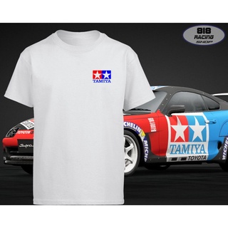 เสื้อยืดผ้าฝ้ายพิมพ์ลายขายดี สตรีทแฟชั่น เสื้อยืด Racing Sport [สีขาว / สีเทา] [TAMIYA]คอกลม