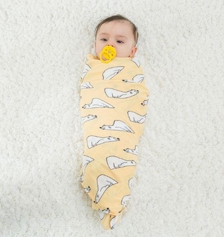 ผ้าอ้อม Bamboo Muslin Swaddle - Polar Bear-YE ขนาด 120x120 ซม.