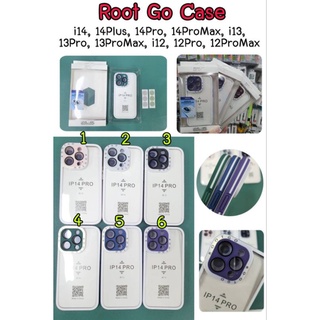 Root Go เคสคลุมเลนส์กล้อง หลังใส ขอบสี iPhone 14 /14Plus/14Pro/14/ i13/13Pro/13Pro max/12/12 Pro/12Pro Max