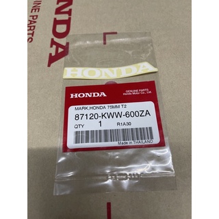 🔻เเท้​เบิก​ศูนย์​🔻สติกเกอร์เครื่อง​หมาย​ HONDA​ 75mm ติดรถWave125​ 87120-KWW-600ZA