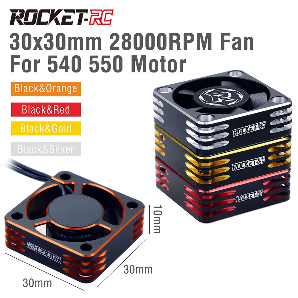 SURPASS HOBBY 540 RC มอเตอร์พัดลมระบายความร้อน 30 มม.พัดลมระบายความร้อนโลหะ 28000RPM การกระจายความร้