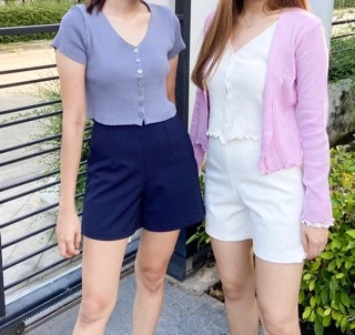 กางเกงขาสั้น ซิปข้าง ผ้าโรเชฟแท้ ผ้าหนานุ่ม ยืด ไม่รัดรูป ใส่เที่ยวใส่อยู่บ้านสบายมาก (เอว 26-36): Yod Fashion