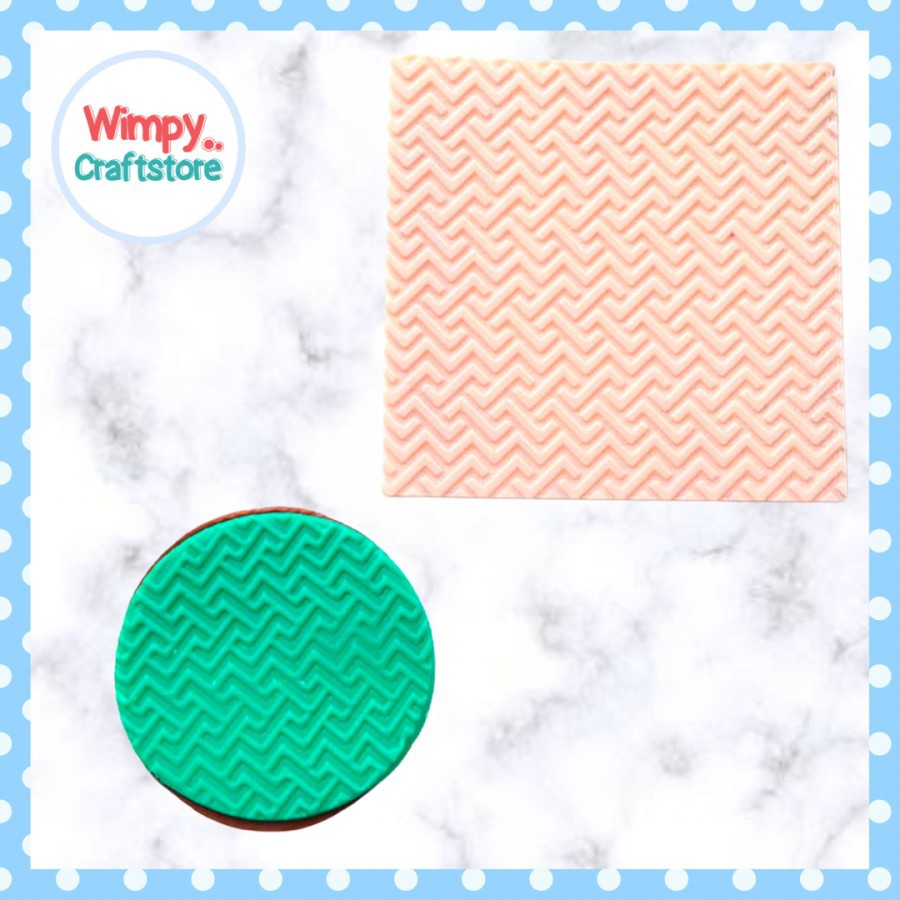 Wimpy Texture กระเบื้องแสตมป์ F Ondant Clay ช็อกโกแลตแม่พิมพ์เค้กแผ่น 37