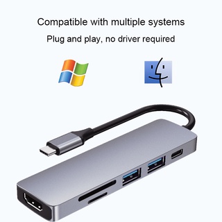 จัดส่งจากกรุงเทพusb 3.0 2.0 hub อะแดปเตอร์ฮับ USB-C เป็น HDMI VGA USB 3.1 Type C PD Charging Port แล็ปท็อป #5