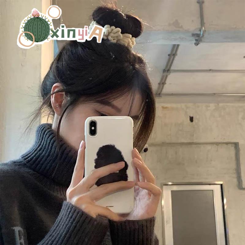 【XINYIA】ที่คาดผมยางยืดเกาหลีแบบนุ่มขนาดใหญ่ที่มัดผมแบบพับได้สำหรับฤดูใบไม้ร่วงและฤดูหนาว