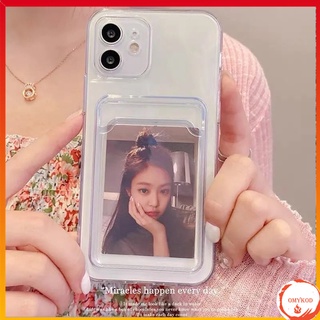 🌈Ready Stock 🏆เคส Compatible For iPhone 13 12 Pro Max 12 Mini 11 Pro Max SE 2020 X Xr Xs Max 7 8 6 6s Plus Phone Case Transparent Card Sleeve Anti-fall Soft Protective Back Cover