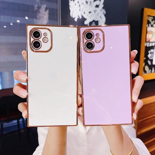 Color Square เคสป้องกันสำหรับ IPhone 7 8 Plus X XS MAX XR 11 12 PRO MAX Full เลนส์กล้องฝาครอบโทรศัพท์มือถือปลอก