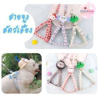 สายจูงสัตว์เลี้ยง สายจูงแมว Cute Animal Harness สายจูงยาว 120 cm Leash