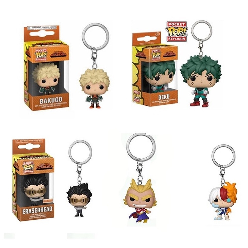 FUNKO ฟังโก้ป๊อป ! พวงกุญแจMy Hero AcademiaDEKU BAKUGO Todoroki Aizawa Shouta All Might พวงกุญแจรูปไ