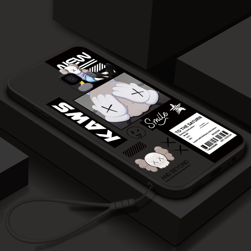 เคส Samsung S8 Plus S9 Plus S10 Plus S10 Lite แฟชั่น อินเทรนด์ แบรนด์ Kaws ยิ้ม เซซามีสตรีท พร้อมเชือกเส้นเล็ก เคสโทรศัพท์