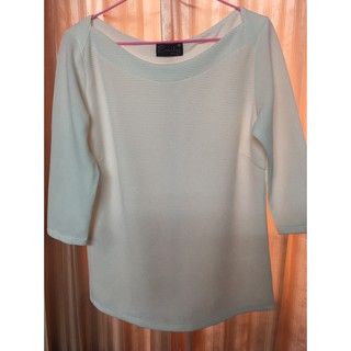 เสื้อผ้ายืด emily สีขาว size L