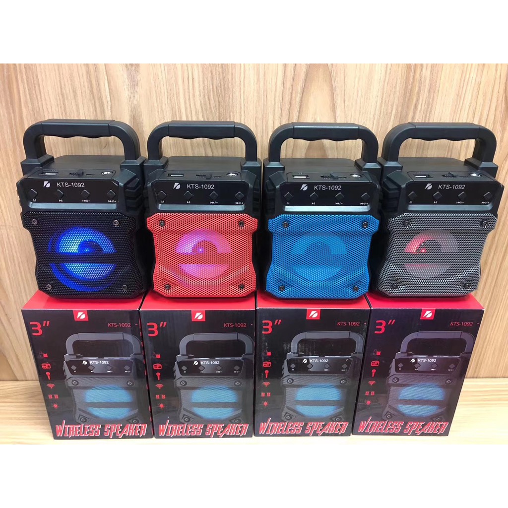 ลำโพงบลูทูธ เสียงดังรุ่น สามารถเสียบไมค์โคโฟนได้ และ ระบบ LED.ค่ะ KTS-1092