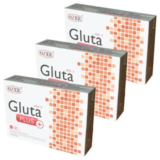 Ozee Gluta Plus Ver.2 สูตรใหม่ ขาวไวกว่าเดิม 2 เท่า 3 กล่อง (30 เม็ด/กล่อง)