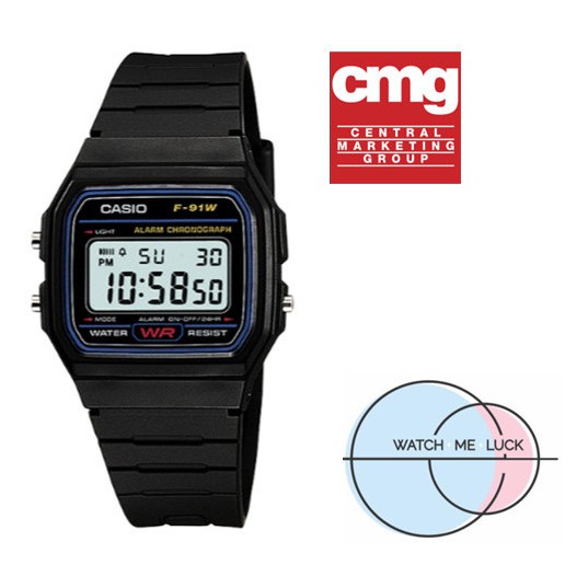 คุ้มค่าที่สุดแท้ 100% กับนาฬิกา CASIO F-91W-1DG พร้อมกล่องและอุปกรณ์ครบทุกอย่าง รับประกันฟรี 1 ปี