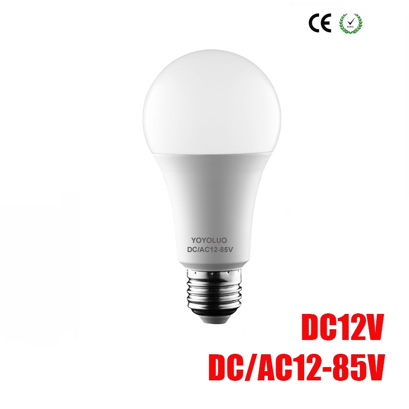 หลอดไฟ Led DC 12V E27 DC AC 12V 24V 36V 48V 3W 6W 9W 12W 15W 18W สําหรับหลอดไฟ Led พลังงานแสงอาทิตย์