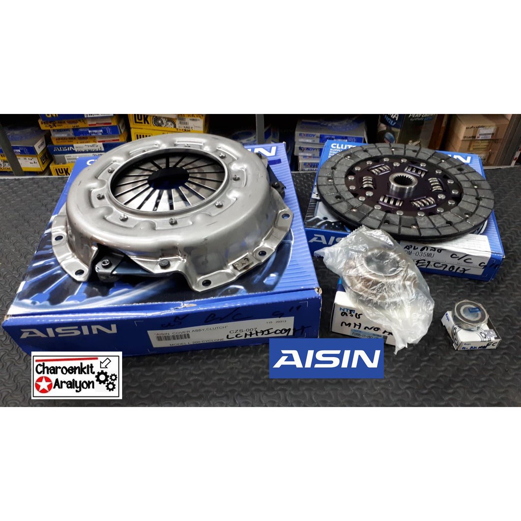 Aisin ชุดยกคลัทซ์ จานกด+แผ่นคลัทซ์+ลูกปืนคลัทซ+ลูกปืนปลายเกียร Misubishi Cyclone ไซโคลน strada สตราด้า Triton 9 นิ้ว
