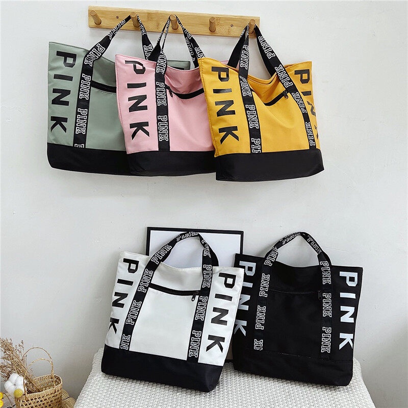 พร้อมส่ง BASIC BAG กระเป๋าผ้า รุ่น BA500 กระเป๋าเก็บของ มีซิปและช่องด้านหน้า ถุงผ้าลดโลกร้อน ถุงผ้า ลายสี cute bag