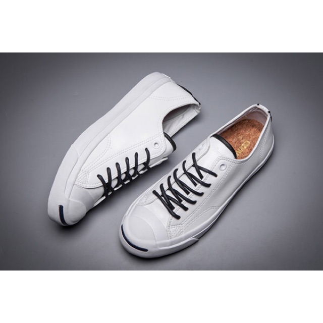 Converse Jack Purcell Tumbled Leather Low White