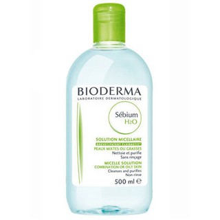 BIODERMA Sebium H2O 500 ml. คลีนซิ่งเช็ดหน้าสำหรับผิวผสม-ผิวมัน มีสิว