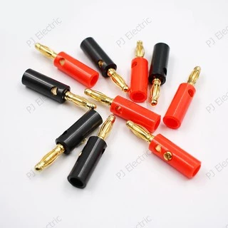 10 ชิ้น บานานาปลั๊กตัวผู้ (Banana plug)หัวแจ็ค ขนาด 4 มิลลิเมตร ยาว 40 มิลลิเมตร แบบสกรูขันยึดสายไฟ (ทอง)