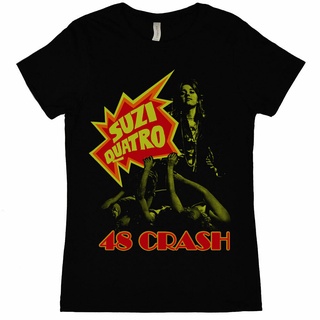 เสื้อยืดโอเวอร์ไซส์เสื้อยืด พิมพ์ลายกราฟฟิค Suzi Quatro 48 Crash คุณภาพสูง เหมาะกับของขวัญ แฟชั่นสําหรับผู้หญิงS-3XL