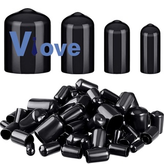 80 Pieces Rubber End Caps Screw Caps 4 Sizes 1/4 to 3/4 Inch (Black)