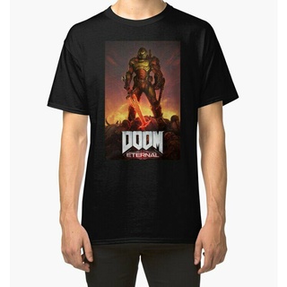 เสื้อยืดผ้าฝ้ายพิมพ์ลายขายดี เสื้อยืด พิมพ์ลาย Doom Slayer Doomguy Game ลดราคาสูง