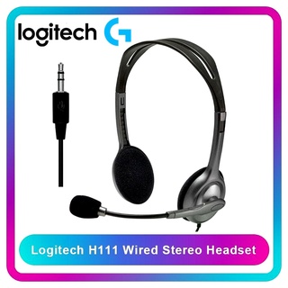 💥SALE ลดพิเศษ💥⚡️หูฟังสเตอริโอ⚡️Logitech H111 Stereo Headset With Microphone 3.5mm ของแท้ ราคาถูกๆ 1Y.