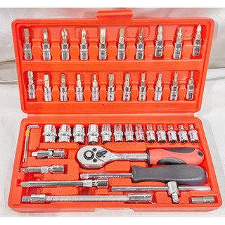 ชุด เครื่องมือ ชุดบล็อก เอนกประสงค์ EURO KINGTOOL 1/4[ ยูโร คิงทูลล์ ] 46 ชิ้น Pcs.