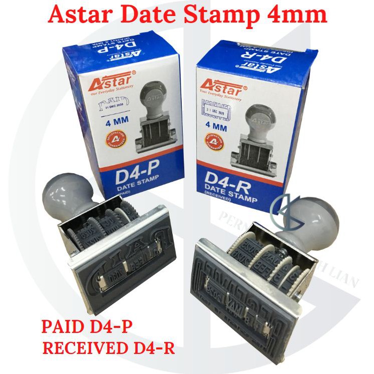 Astar Date Stamp / Dater Stamp / Chop ( ได้รับ D4-R / Paid D4-P ) 4mm